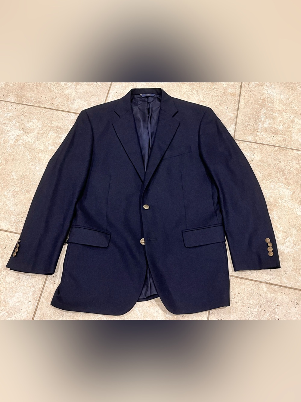 Brooks Brothers Saxxon Madison Blazer 40 Blue  Wool Sport Coat GOLD BUTTONS USA!